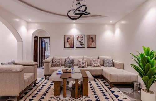 Jeddah Apartment | شقة غرفتين وصالة ومطبخ بتصميم جميل وانيق An apartment with two rooms, a living room, and a kitchen with a beautiful and elegant design